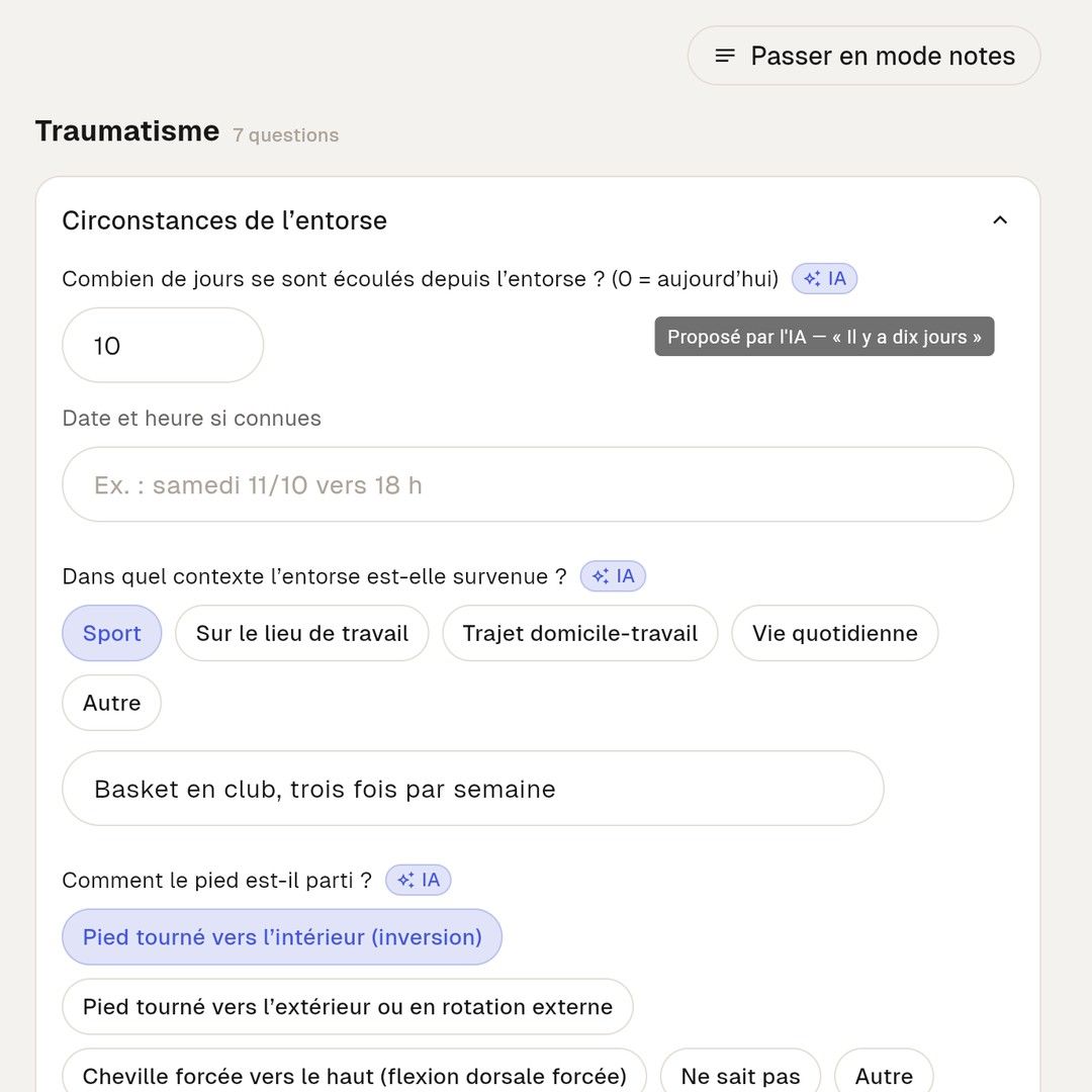 Chaque réponse de l'IA cite le passage de la dictée d'où elle vient