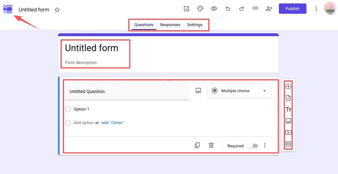 Google Forms interface showing how to create a basic sign-up form as free waitlist software alternative.