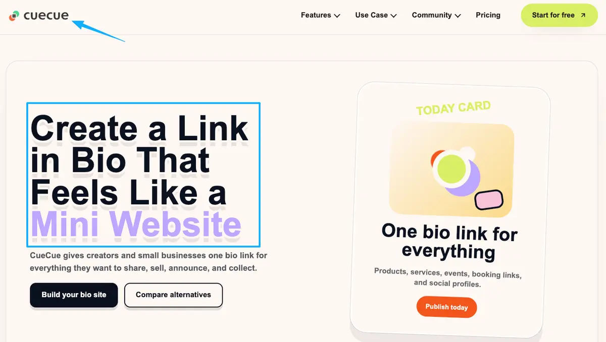 Build a powerful link in bio that feels like a mini website with cuecue, maximizing your AiToEarn content monetization.