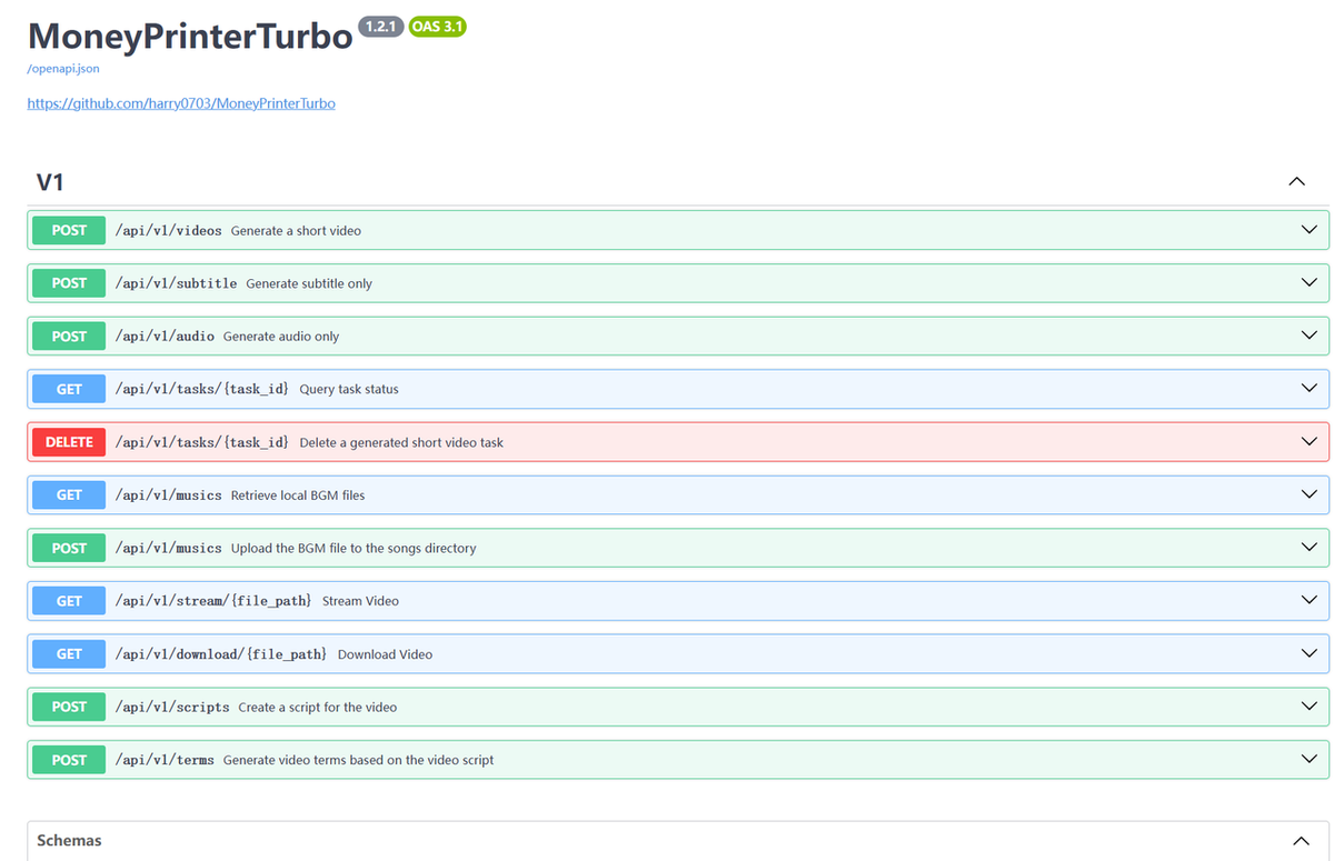 API documentation for automated content creation tools used in setting up a profitable faceless video landing page.