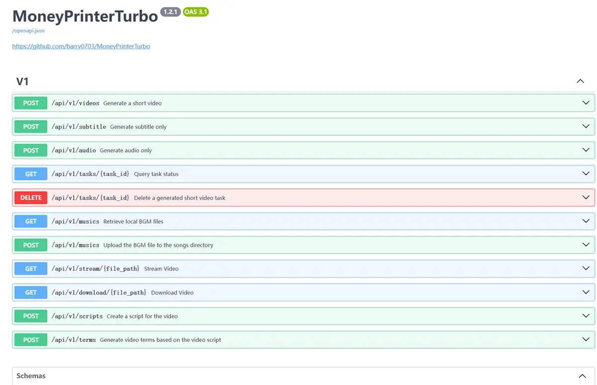 API documentation for automated content creation tools used in setting up a profitable faceless video landing page.
