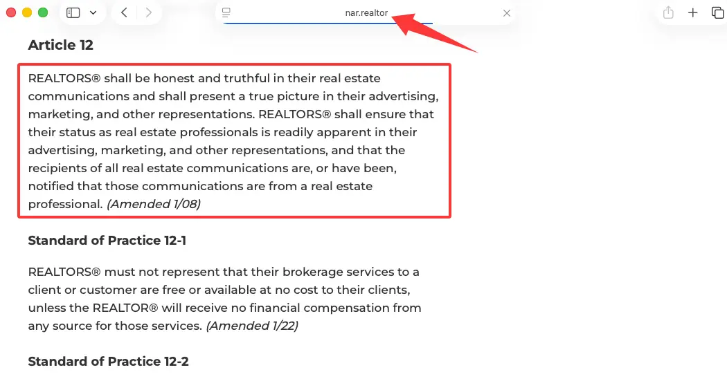 Read the NAR Article 12 guidelines before writing your new real estate agent bio template to ensure ethical advertising.