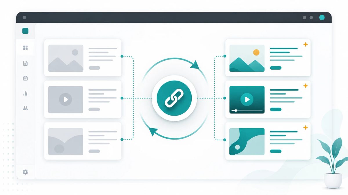 Update workflow showing one shared URL with refreshed AI assisted campaign content