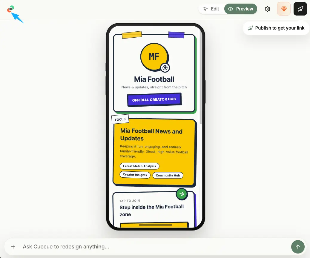 Learn how to design a custom mobile interface for your football creator hub using simple tools to engage fans.