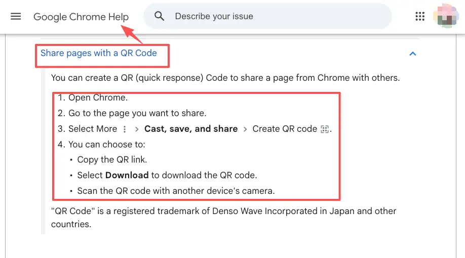 Step-by-step guide in Google Chrome showing how to generate a QR code to easily share your FIFA watch party page with friends for quick mobile RSVPs and event access.