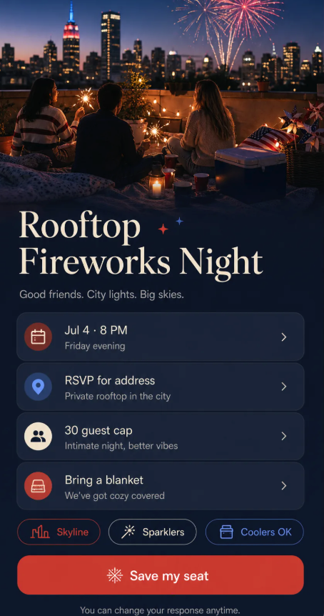 Design a mobile-friendly event landing page instead of a standard google form rsvp template to boost RSVP conversions.