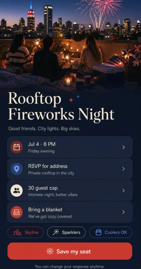 Design a mobile-friendly event landing page instead of a standard google form rsvp template to boost RSVP conversions.