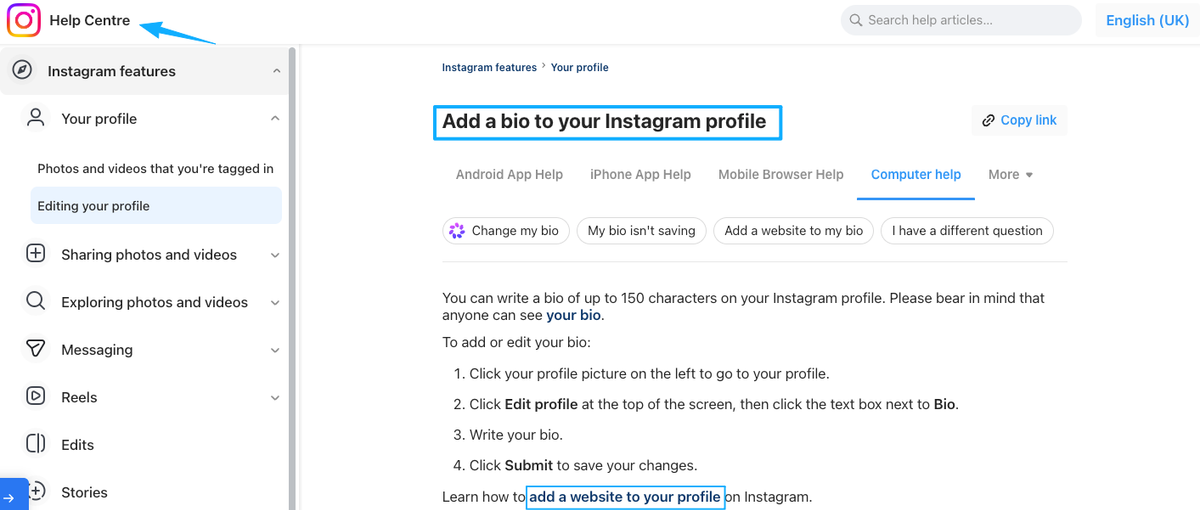 Follow the Instagram help center guide to add a link in bio and drive brand deals for content creators efficiently.