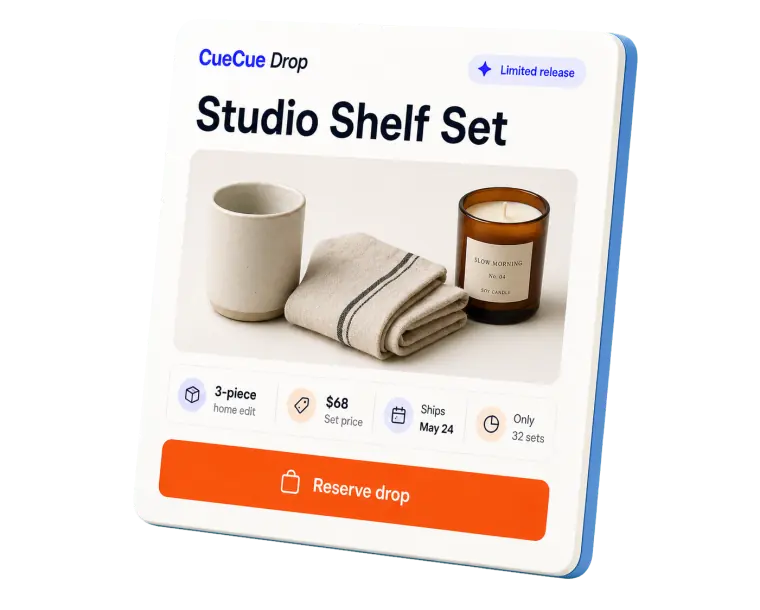 Sell limited edition product drops directly through the best link in bio for creators to maximize your sales revenue.
