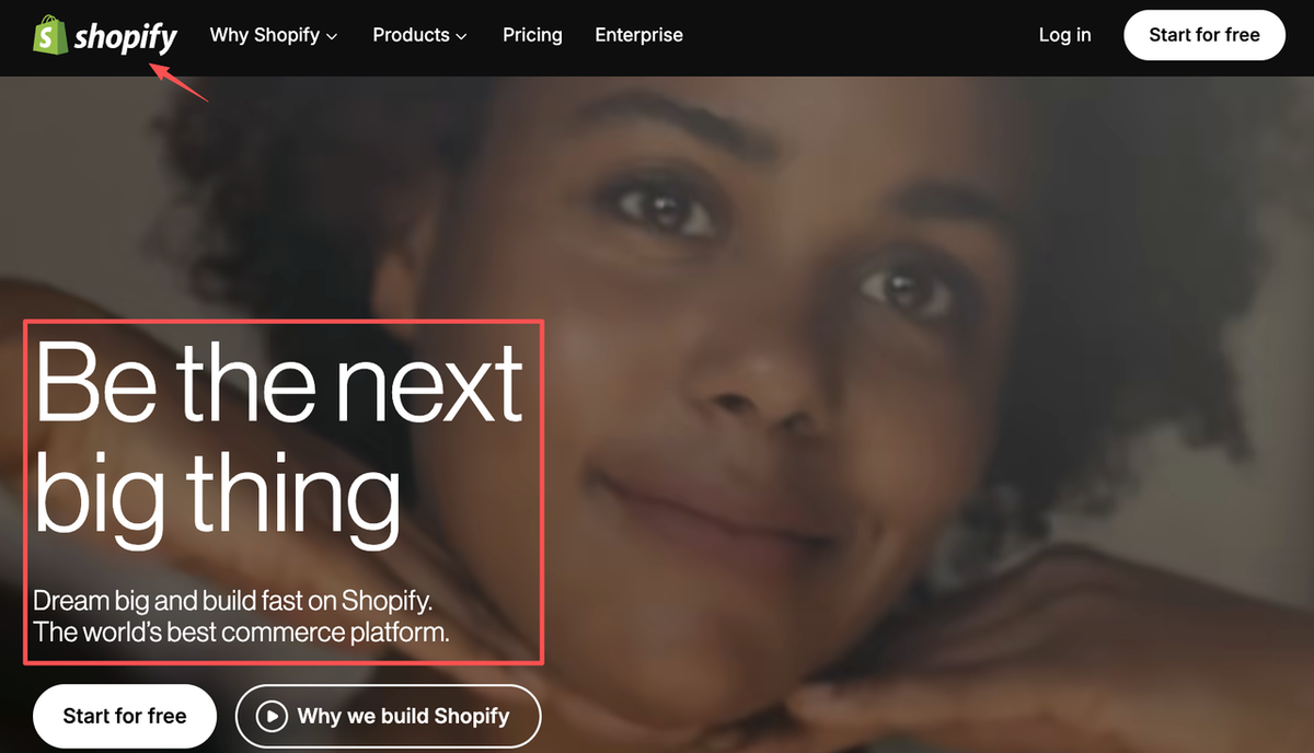 Shopify homepage banner stating it is the world's best commerce platform for a Stan Store vs Shopify analysis.