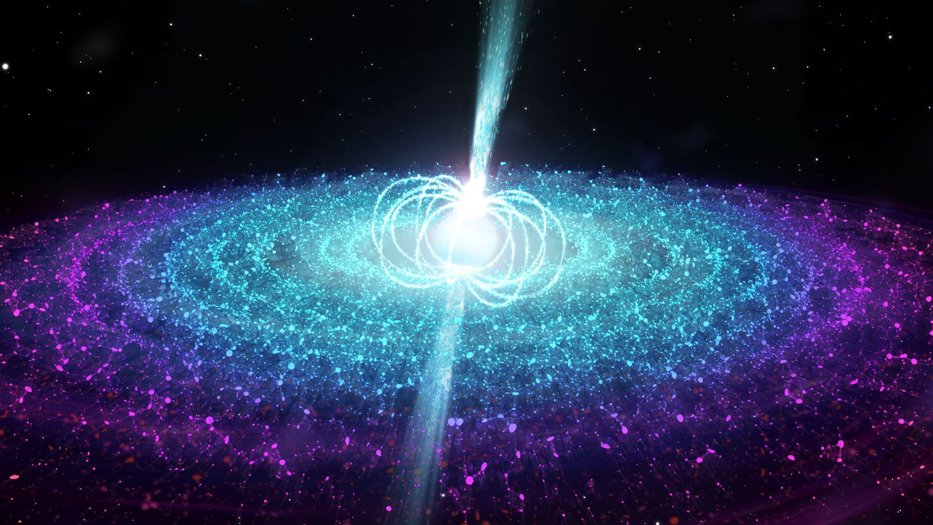 Een neutronenster met accretieschijf