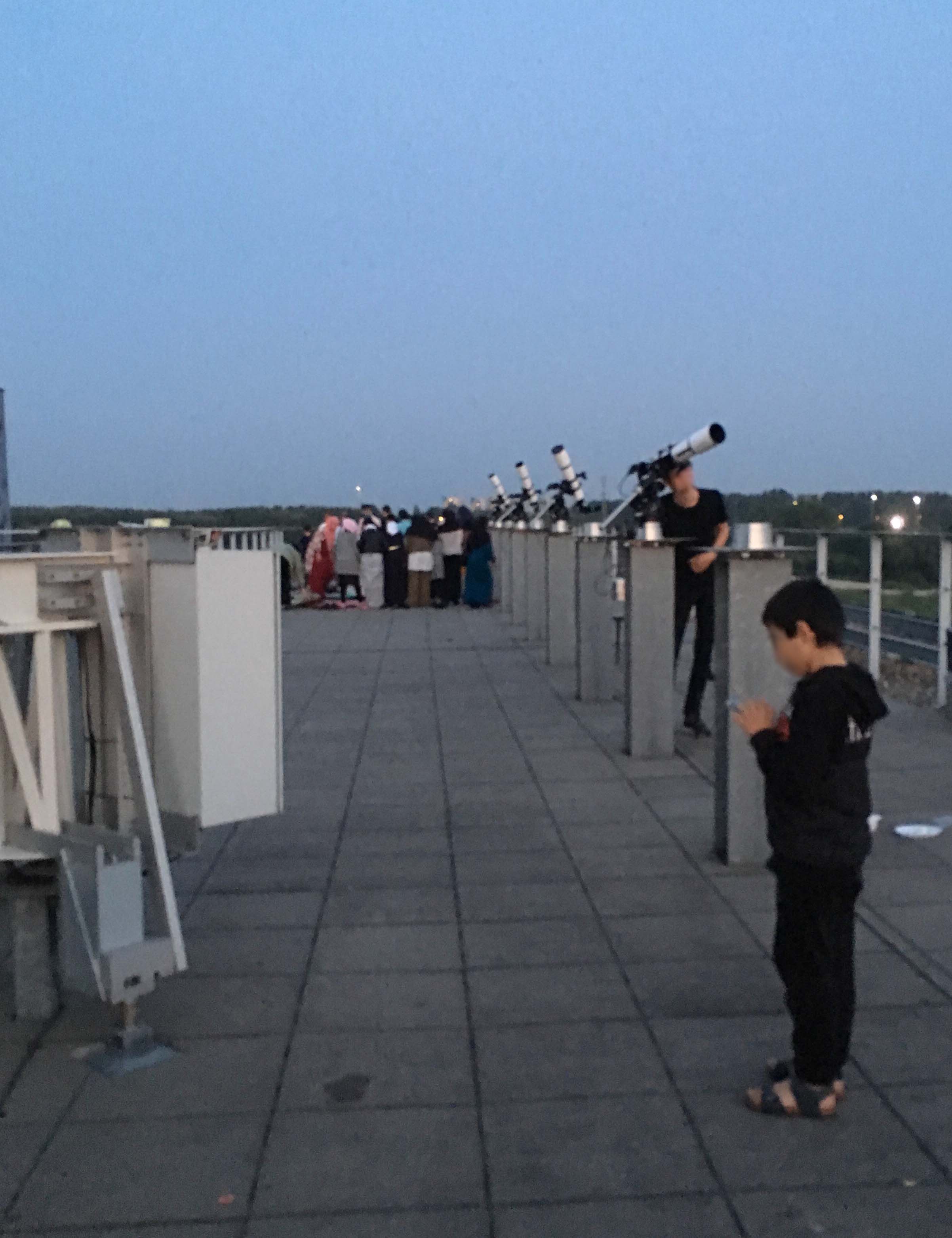 A group of people on the roof at the Anton Pannekoek Institute during one of the Altair events.