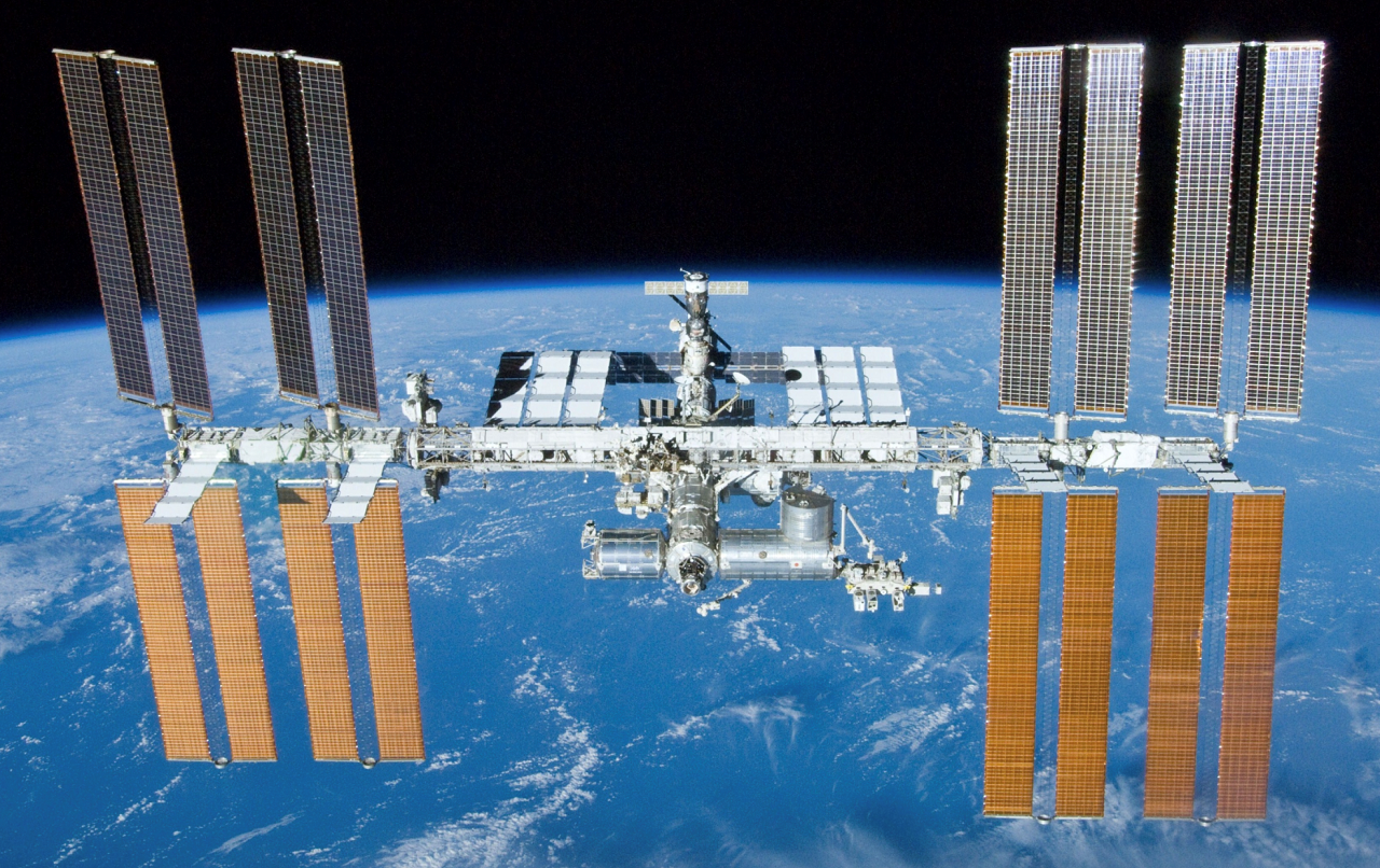 The ISS above the earth