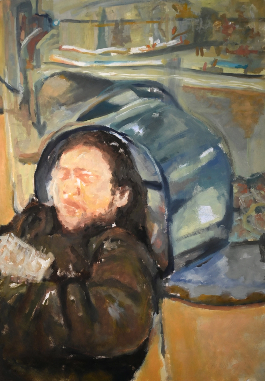 Senza titolo, olio su carta, 50x70, 2023