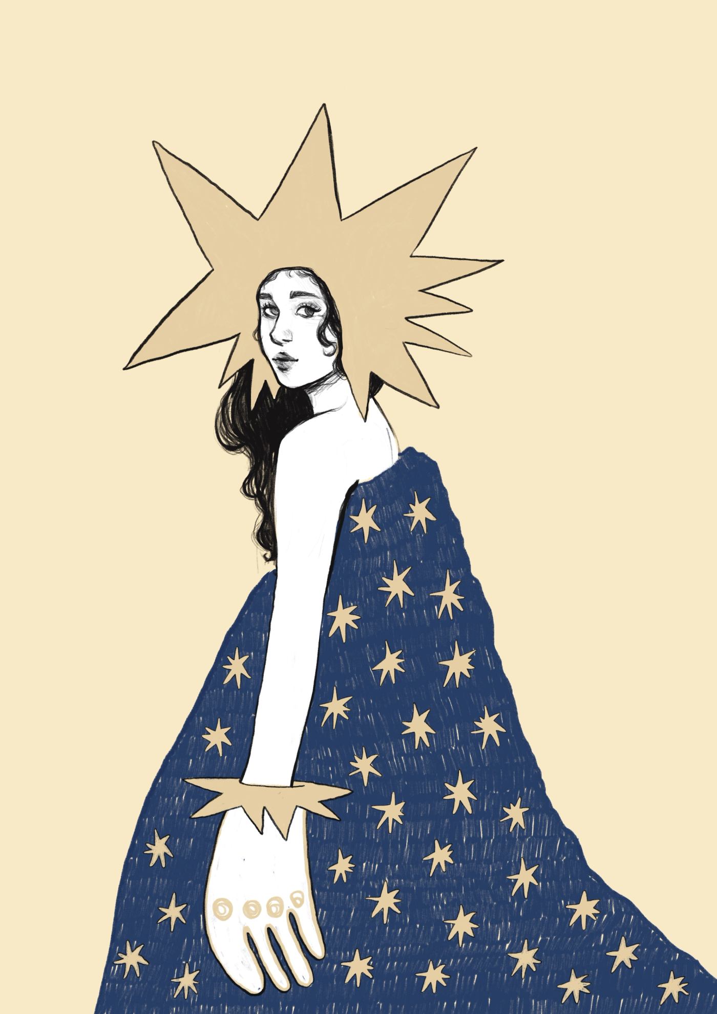 Star Woman, digital illustration, Procreate