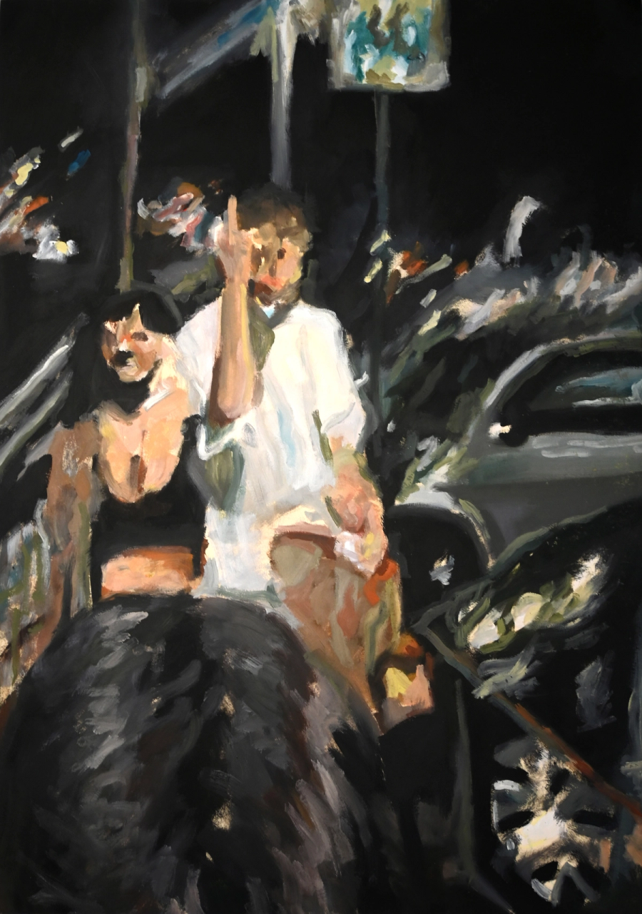 Senza titolo, olio su carta, 50x70, 2023