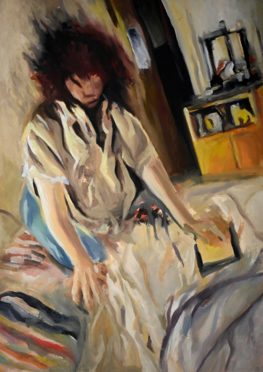 Senza titolo, olio su carta, 50x70, 2023