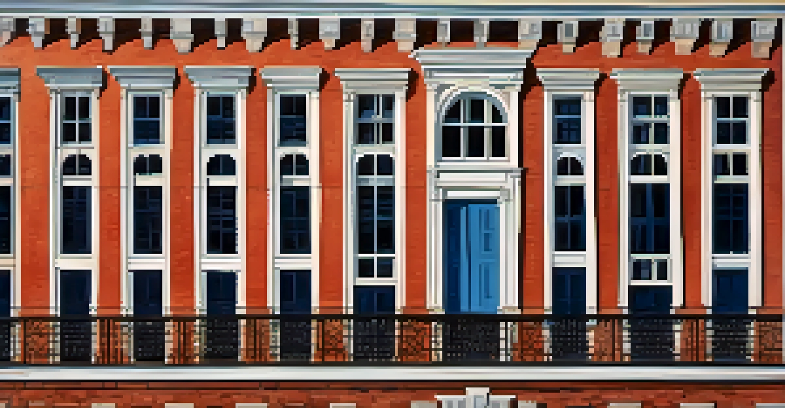 Close-up view of the detailed facade of a colonial building in Savannah, highlighting the craftsmanship.