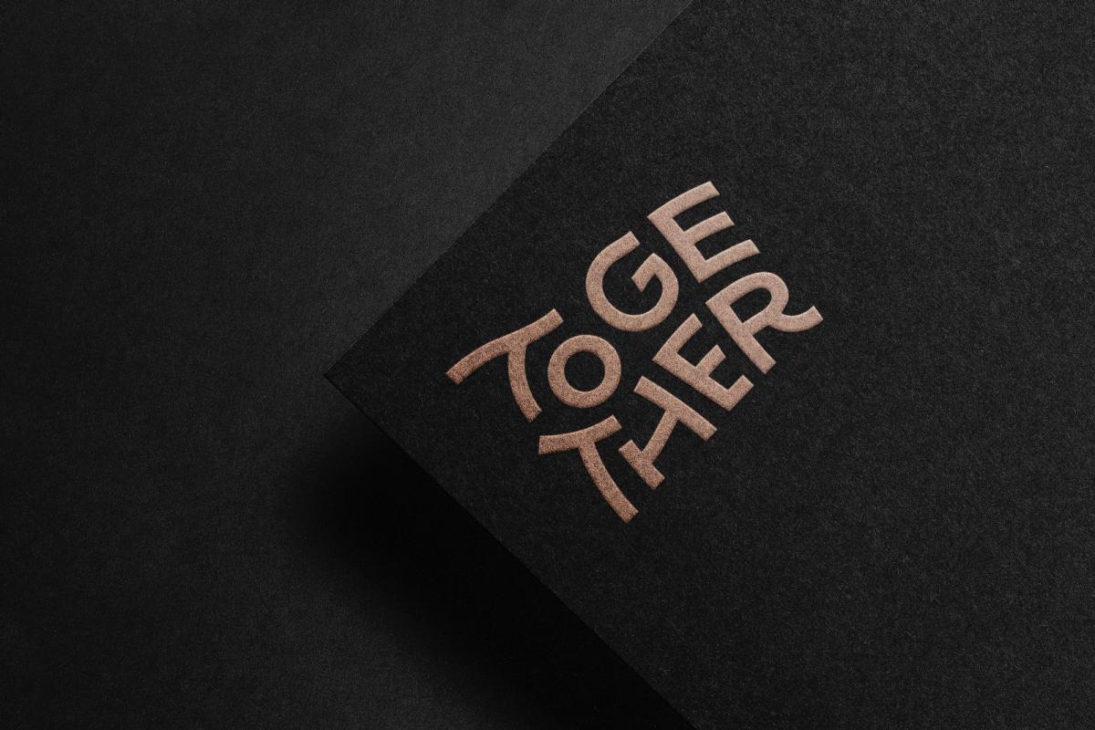 together agency brand logo letterhead print design
