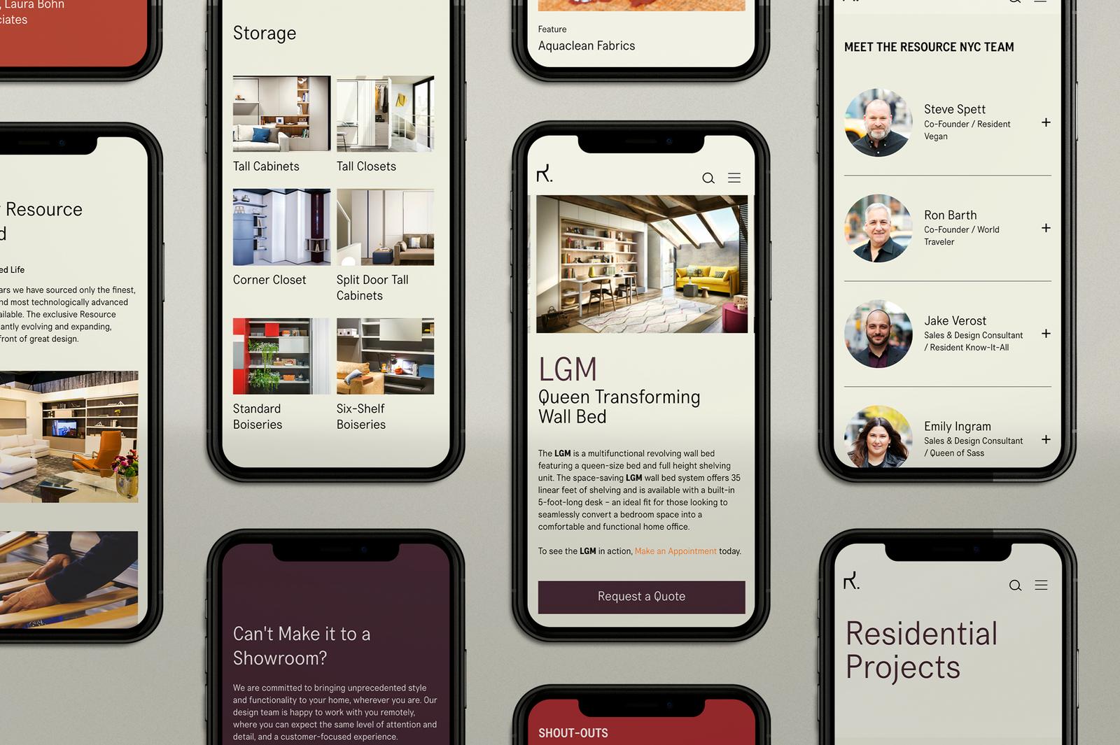 resource furniture mobile website
