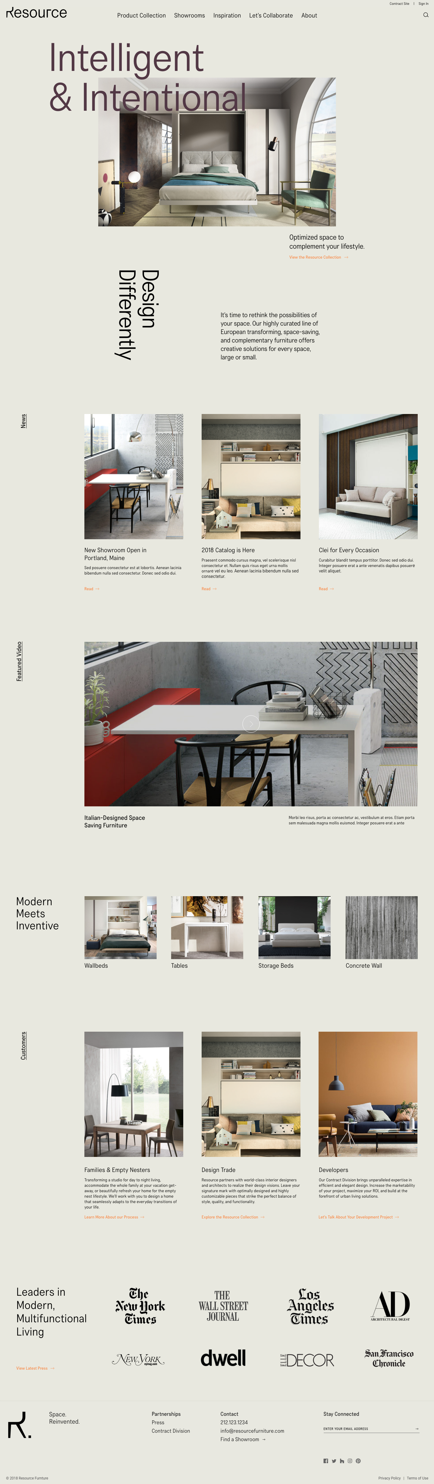 resource furniture website design