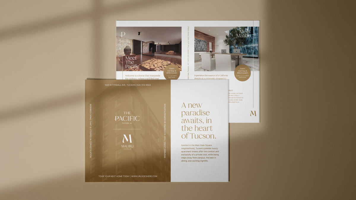 the pacific malibu student housing marketing materials