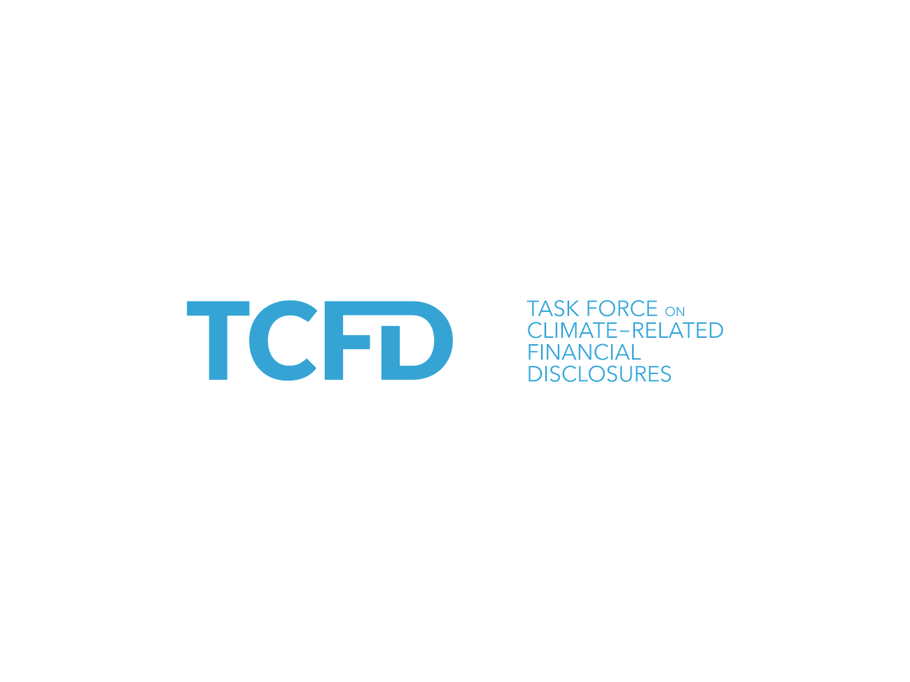 TCFD logo, blue text TCFD on the left, right side says "Task Force on Climate-Related Financial Disclosures"