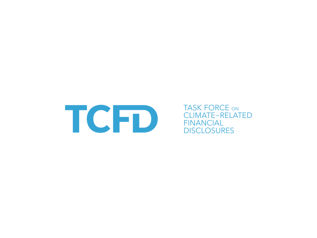 TCFD logo, blue text TCFD on the left, right side says "Task Force on Climate-Related Financial Disclosures"