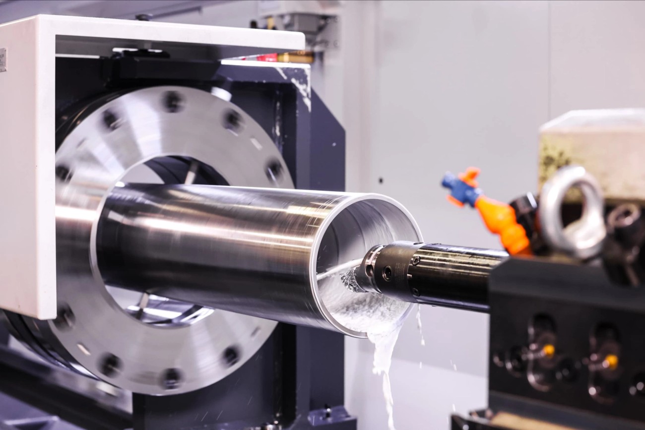 Bore machining tools at work