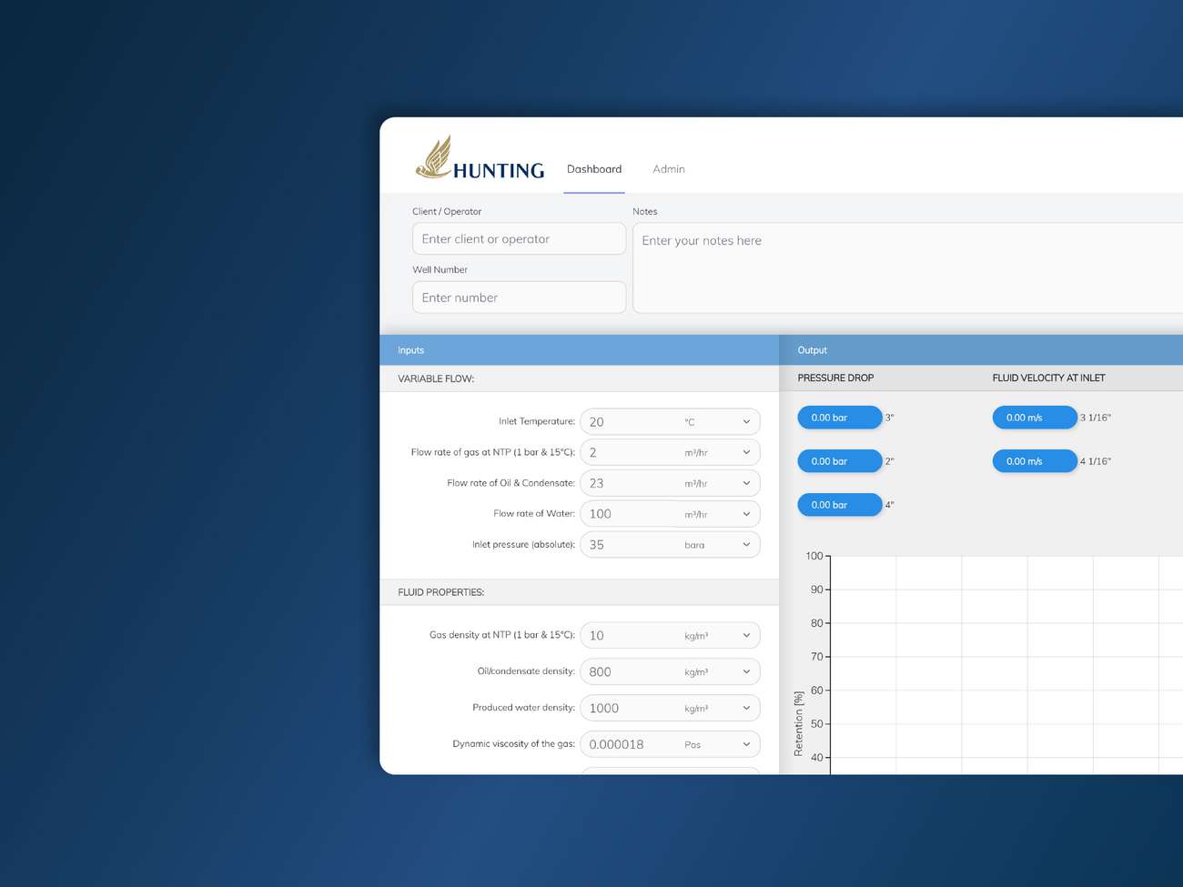 image of a web application for calculating optimum efficiency