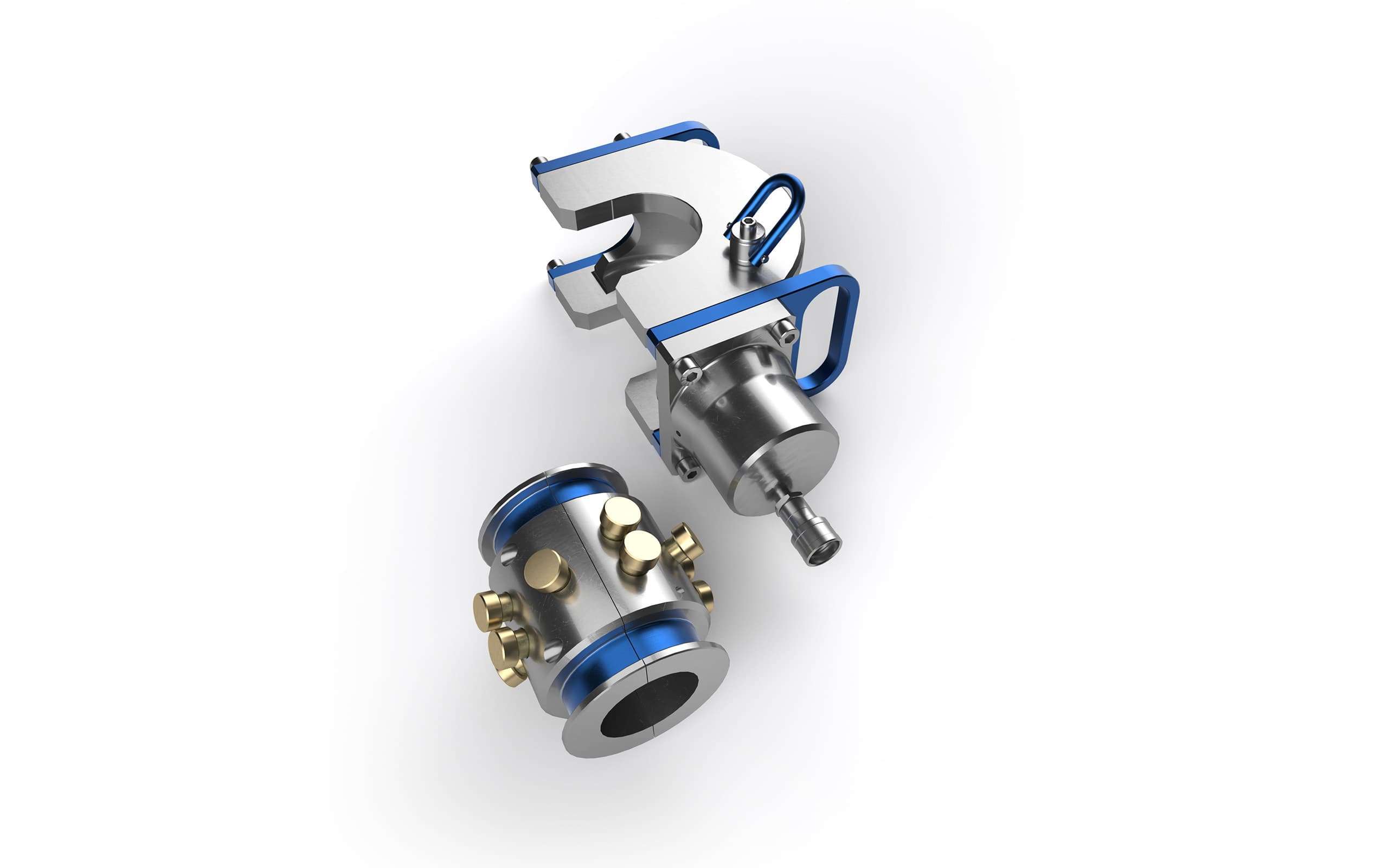 Hydraulic Dimpling Jig & Yoke rendering