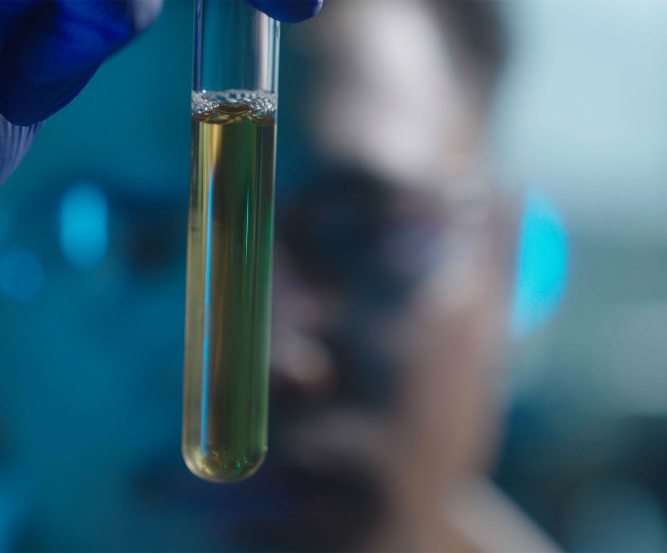 chemical sample close-up in laboratory