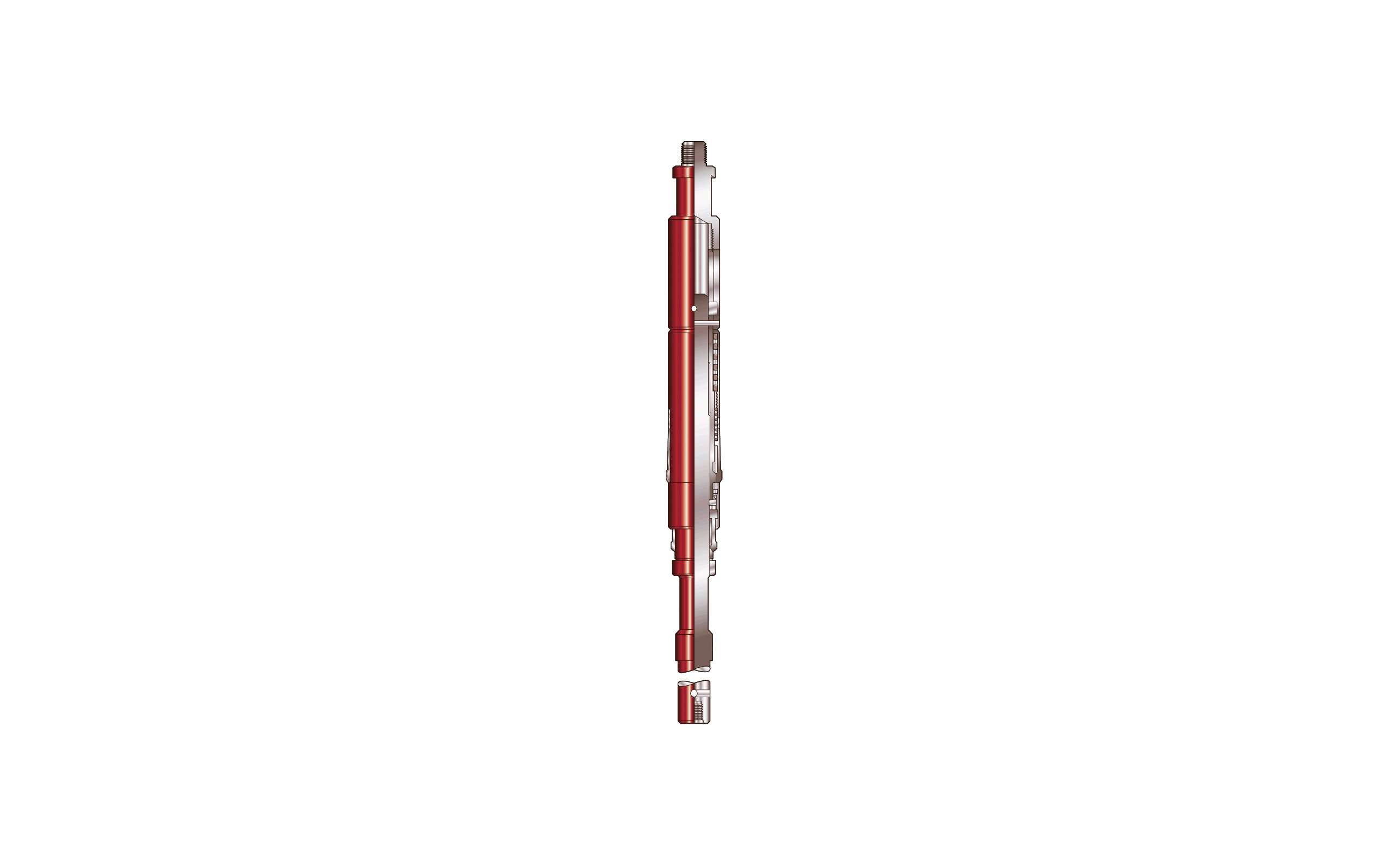 Technical drawing with sectioned view