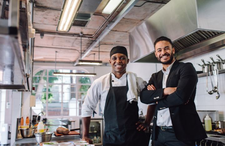 Small restaurant with the owner and the chef