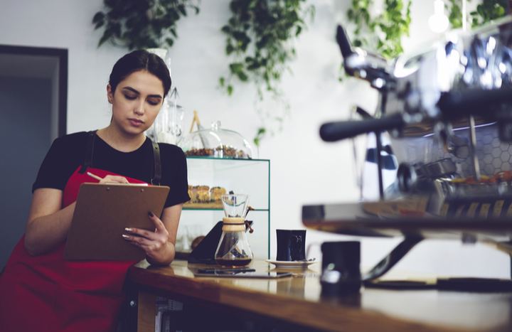 Business owner doing the inventory