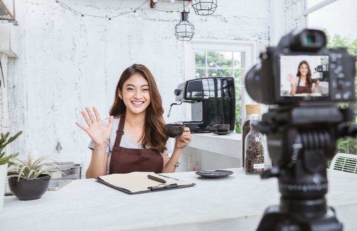 Restaurant owner creating her own video