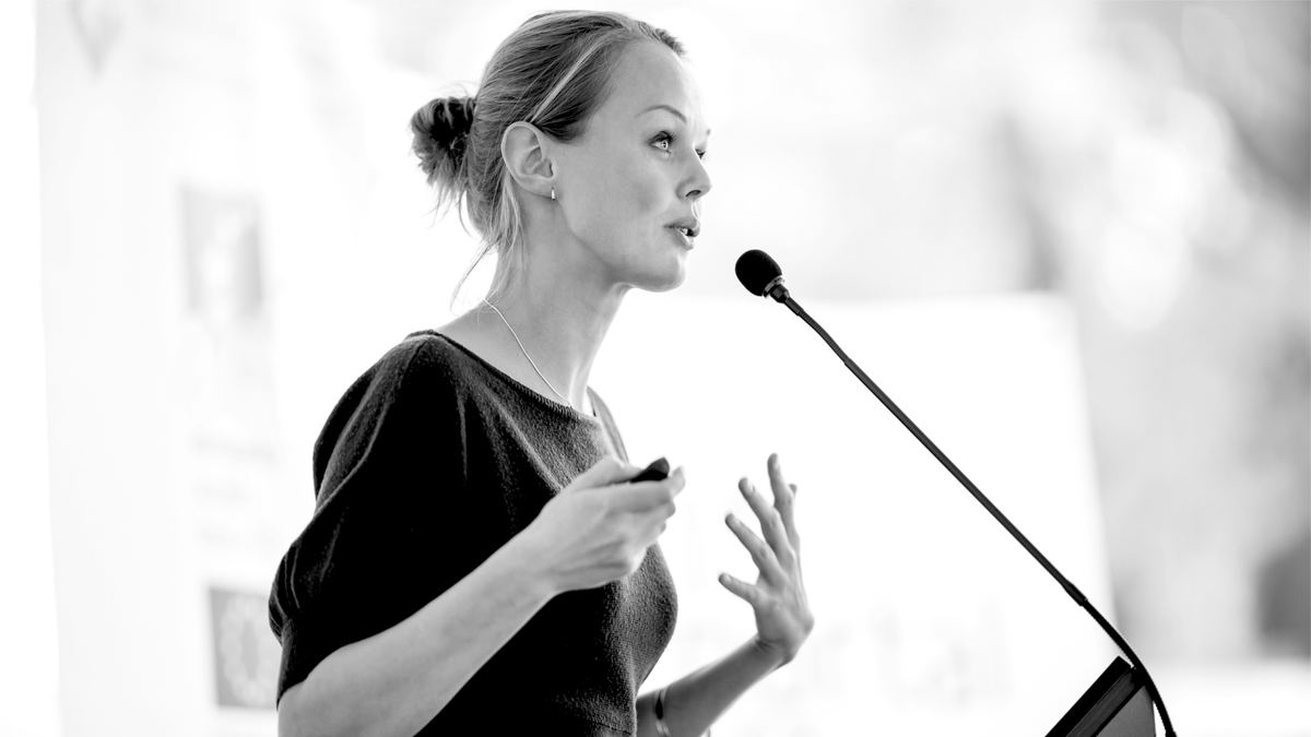 Conference businesswoman