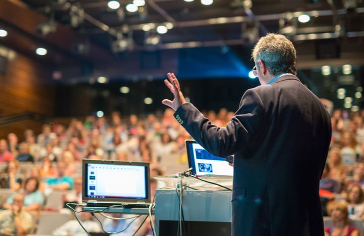 Businessman in a conference