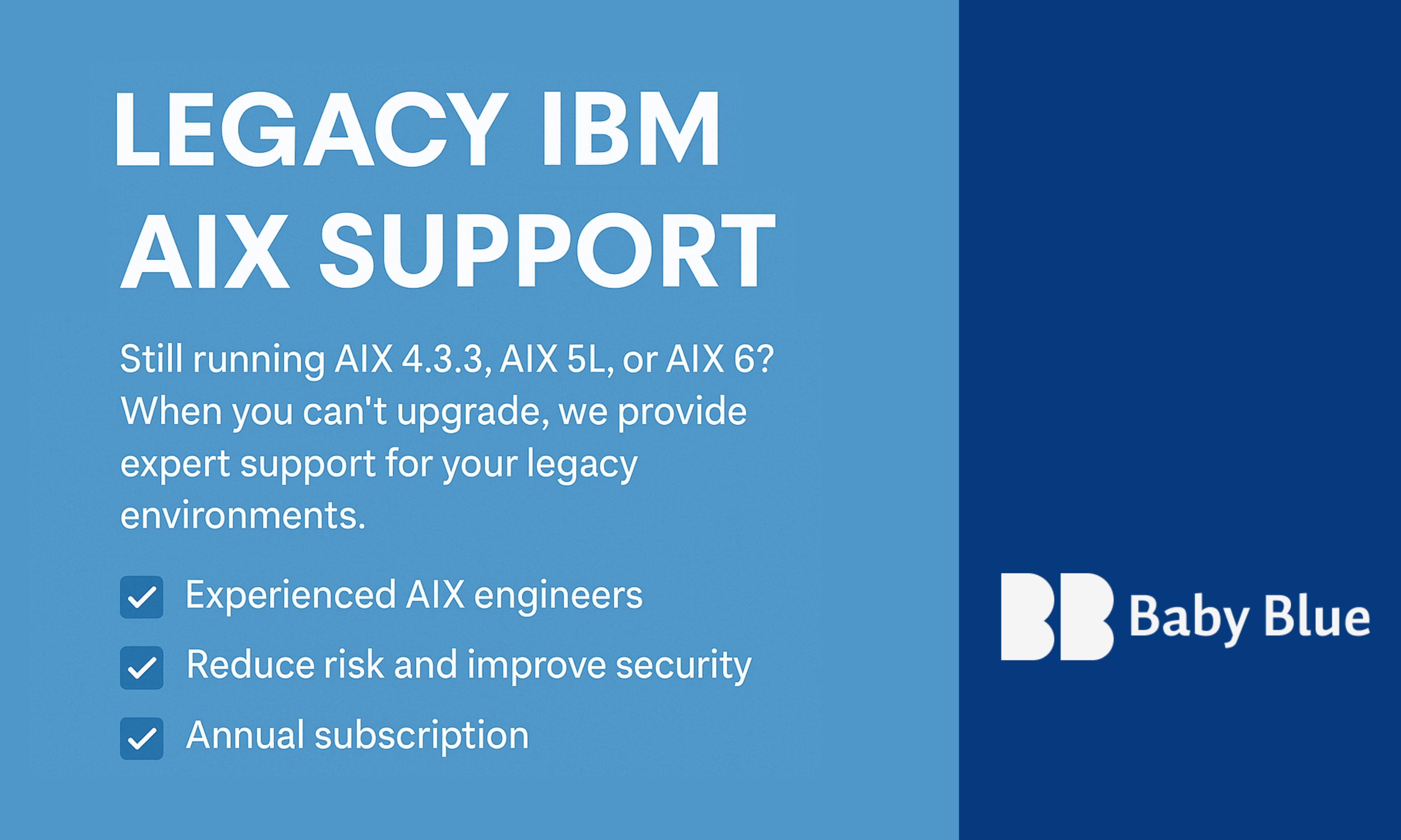 image for Still Running Legacy IBM AIX? Baby Blue Has You Covered