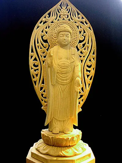 고객님의 조각 작품 아미타불상 기소 히노키 (기소 편백나무)