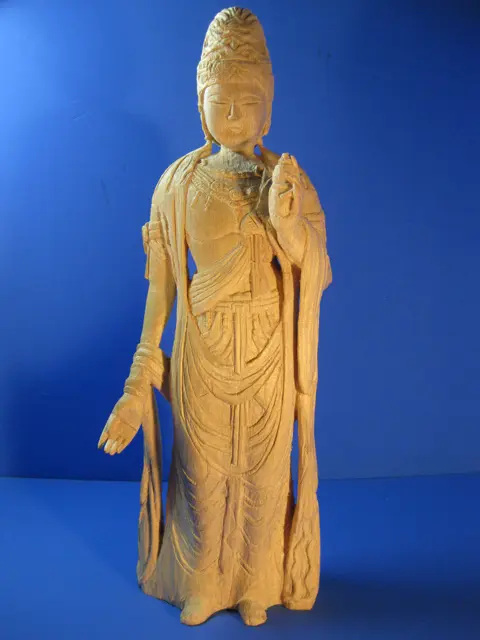 고객님의 조각 작품 루리 관음상 기소 히노키 (기소 편백나무)