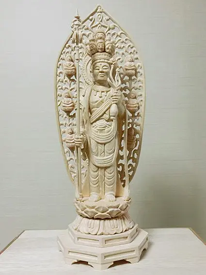 고객님의 조각 작품 십일면관음 기소 히노키 (기소 편백나무)