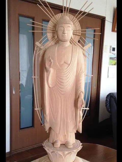 고객님의 조각 작품 아미타불입상 기소 히노키 (기소 편백나무)