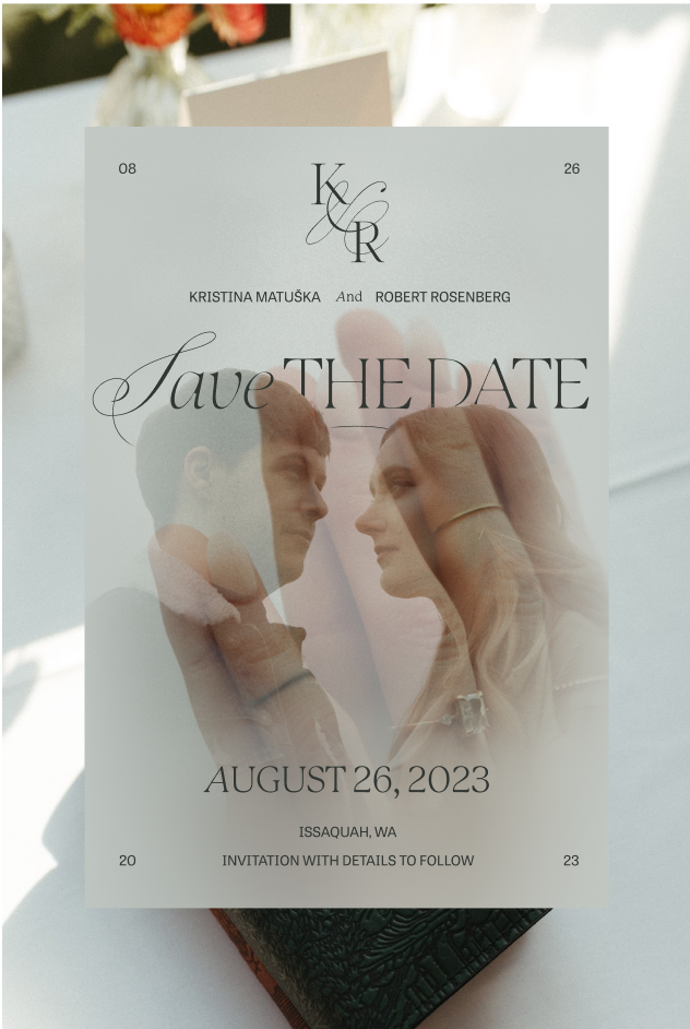 2023 Save the date and monogram