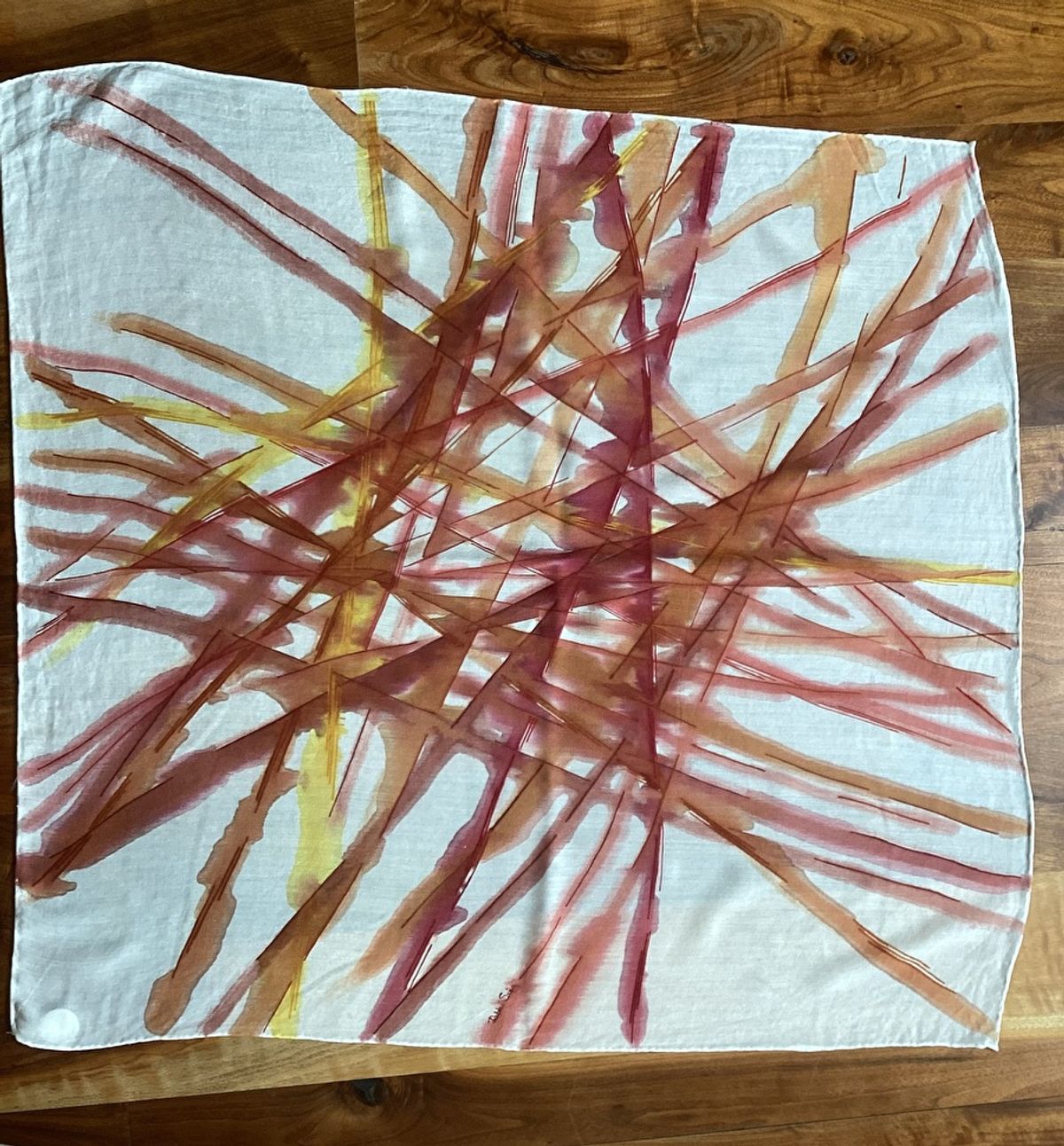 Brown Abstract on Wool/silk — image 2