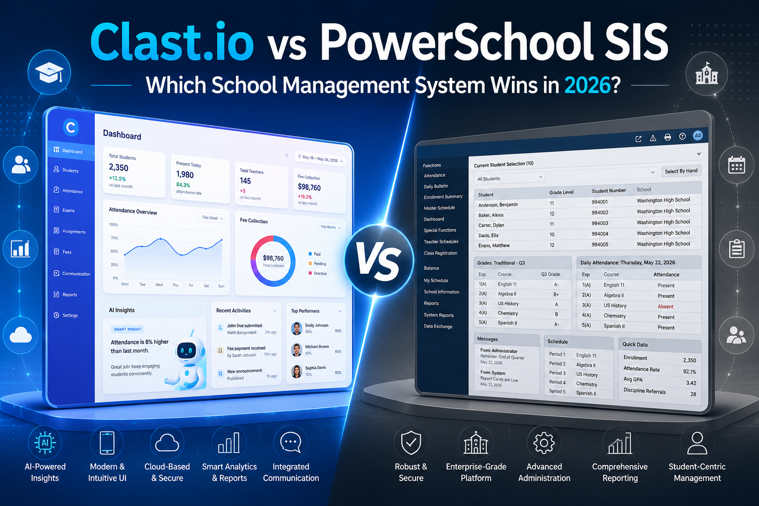 Clast.io vs PowerSchool SIS: Which School Management System Wins in 2026?