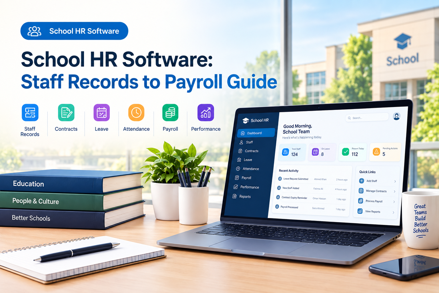 School HR Software: The Complete Guide to Staff Records, Contracts, Leave, Attendance, Payroll & Performance (2026)