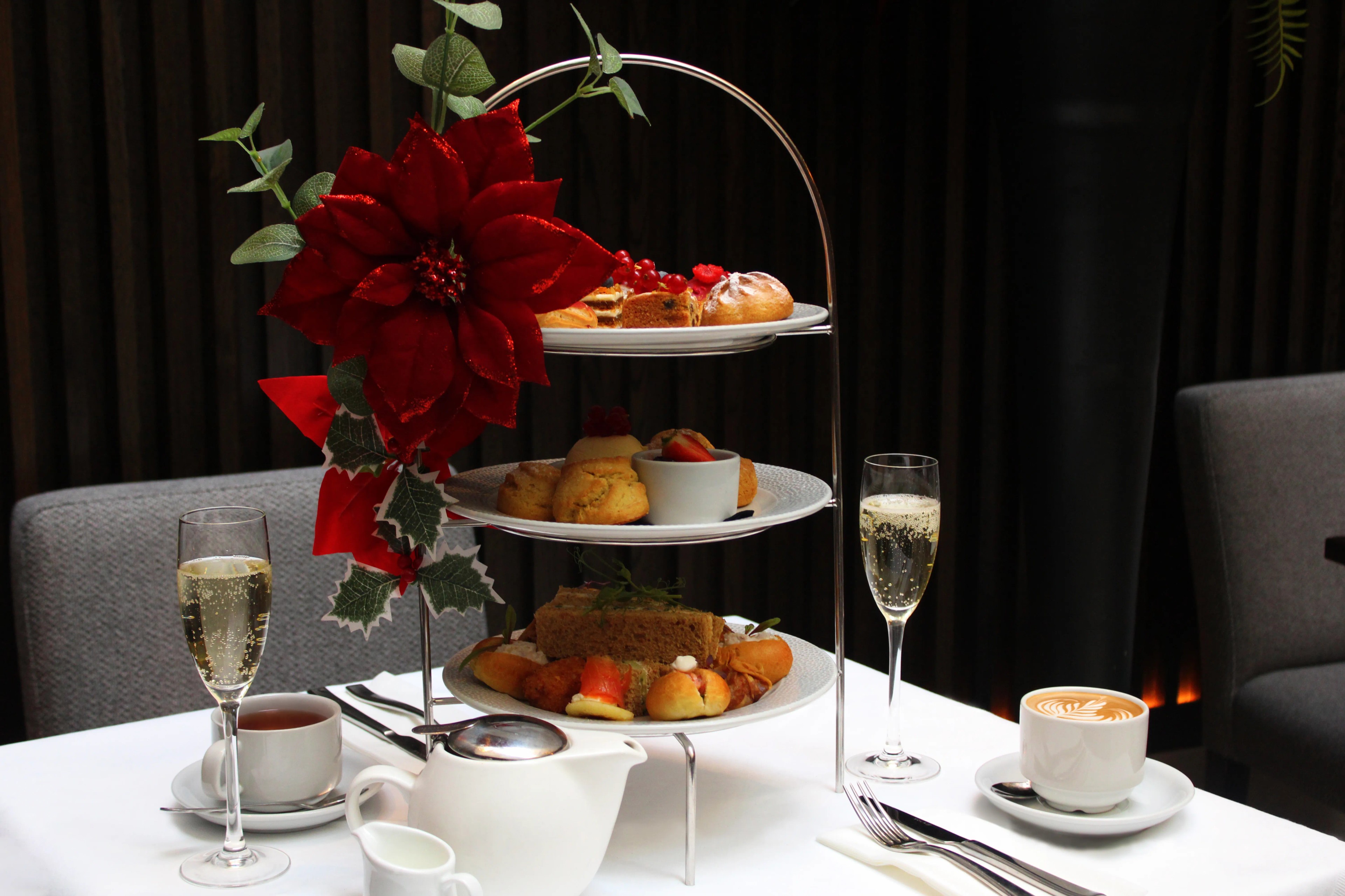 Festive afternoon tea sweet treats and Christmas patisserie