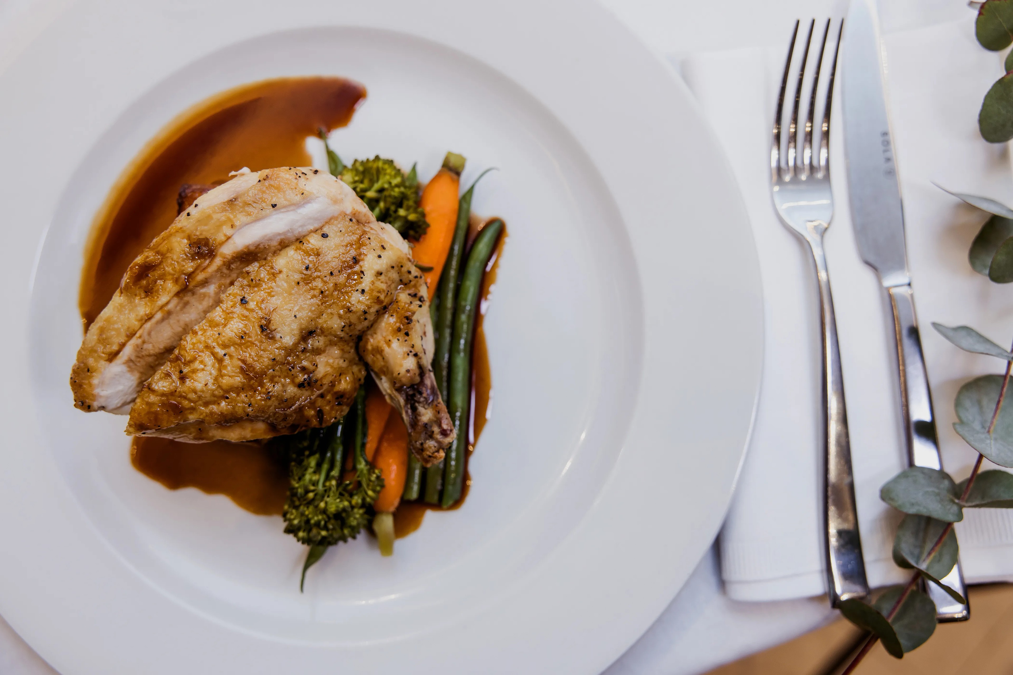 Beautifully presented wedding breakfast at One Warwick Park