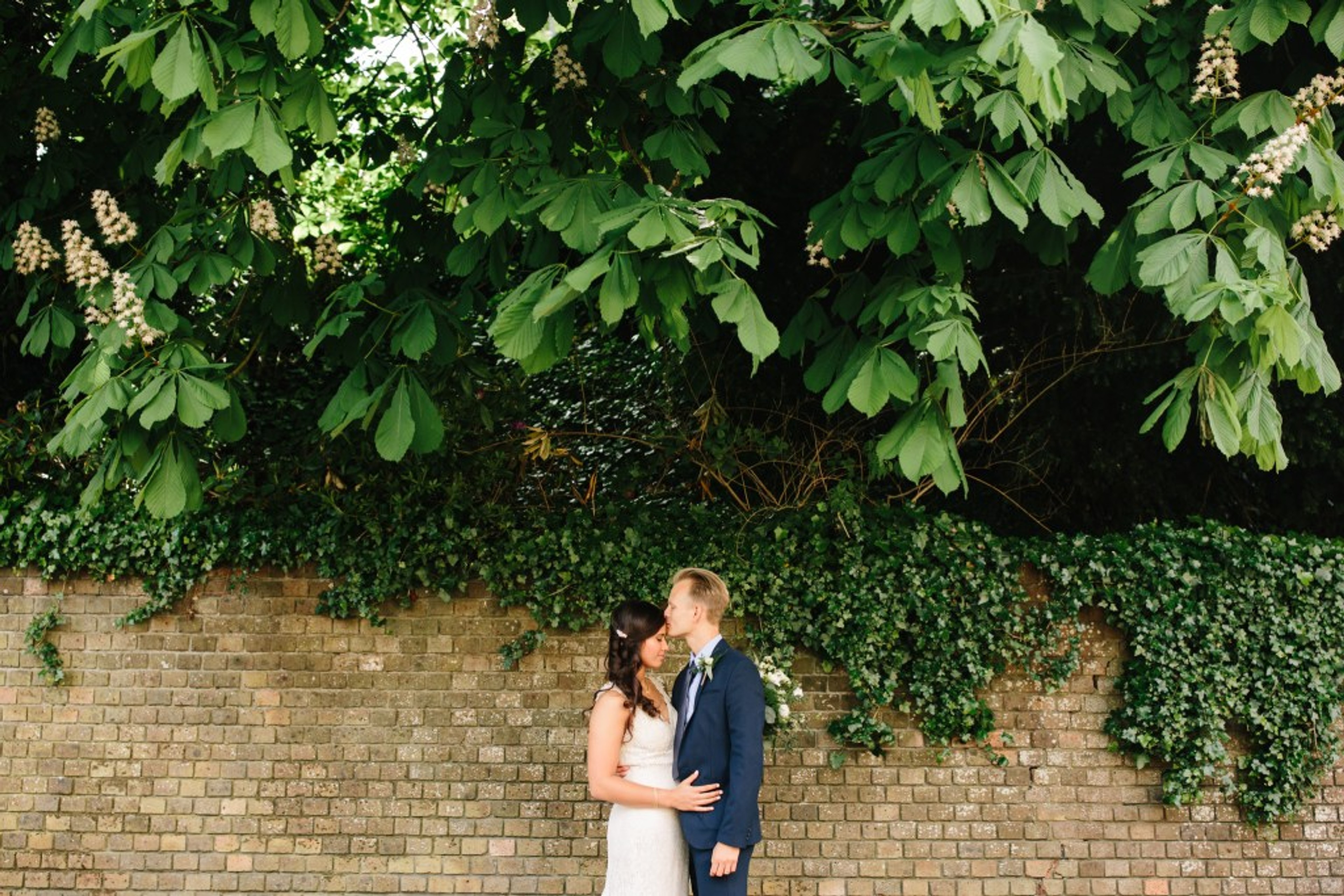 Wedding couple outdoor portrait